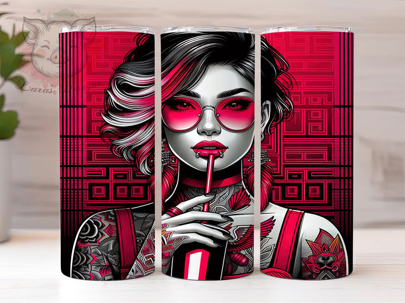 Native Tattooed Woman Tumbler Wrap, Coffee Woman Tumbler, Tribal Tattoo Sublimation, Indigenous Woman Cup, Boho Coffee Drinkware, Tattoo Art Mug, Cultural Coffee Digital Sublimation Lara' s Designs 