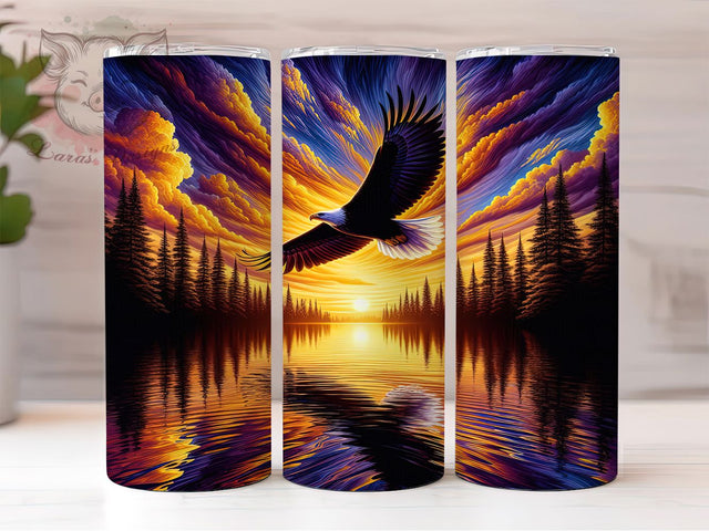 Native Tribal Eagle Tumbler Wrap, Tribal Eagle Tumbler, Indigenous Eagle Sublimation, Eagle Feather Cup, Cultural Heritage Drinkware, Native Pride Mug, Ethnic Eagle Digital Sublimation Lara' s Designs 