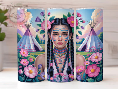 Native Tribal Woman Tumbler Wrap, Indigenous Woman Tumbler, Tribal Woman Sublimation, Cultural Heritage Cup, Native Pride Drinkware, Ethnic Woman Mug, Indigenous Art Digital Sublimation Lara' s Designs 