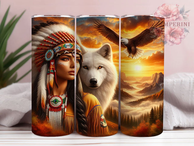 Native Tribal Woman Tumbler Wrap, Indigenous Woman Tumbler, Tribal Woman Sublimation, Cultural Heritage Cup, Native Pride Drinkware, Ethnic Woman Mug, Indigenous Art Digital Sublimation Li Zamperini 