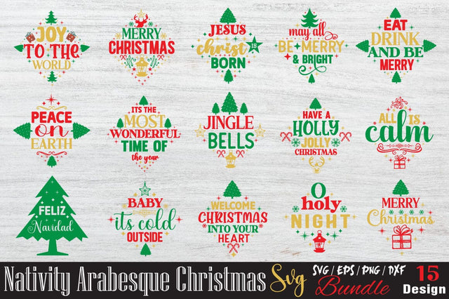 Nativity Arabesque Christmas Svg Bundle SVG Angelina750 