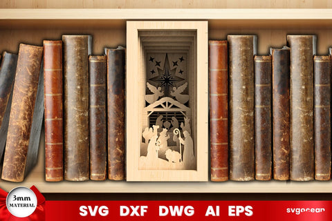 Nativity Book Nook Laser Cut SVG SvgOcean 