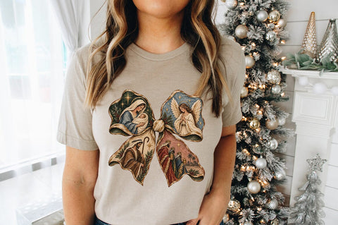 Nativity Bow PNG, Christian Christmas Bow Design Sublimation Pickled Thistle Creative 