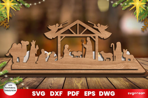 Nativity Candle Holder Laser Cut SVG SvgOcean 