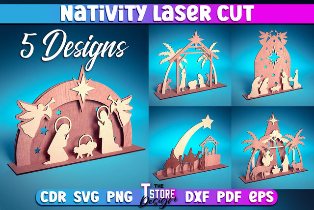 Nativity Christmas | Christmas Design | Christmas Nativity Scene | CNC File SVG The T Store Design 