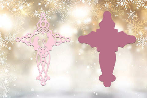 Nativity Christmas cross svg, Religious symbol laser cut SVG AnastasiyaArtDesign 