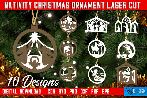 Nativity Christmas Ornament Bundle | Christmas Tree Toy | Nativity Scene | Christmas Eve | CNC Files SVG Fly Design 