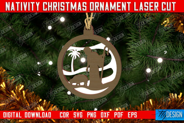 Nativity Christmas Ornament | Christmas Tree Toy | Nativity Scene | Christmas Eve | CNC File SVG Fly Design 