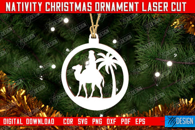 Nativity Christmas Ornament | Christmas Tree Toy | Nativity Scene | Christmas Eve | CNC File SVG Fly Design 