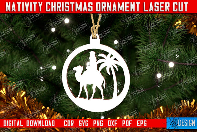 Nativity Christmas Ornament | Christmas Tree Toy | Nativity Scene | Christmas Eve | CNC File SVG Fly Design 