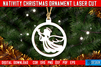 Nativity Christmas Ornament | Christmas Tree Toy | Nativity Scene | Christmas Eve | CNC File SVG Fly Design 