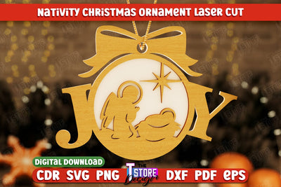Nativity Christmas Ornament | Christmas Tree Toy | Nativity Scene | Christmas Eve | CNC File SVG The T Store Design 