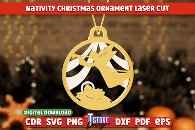 Nativity Christmas Ornament | Christmas Tree Toy | Nativity Scene | Christmas Eve | CNC File SVG The T Store Design 