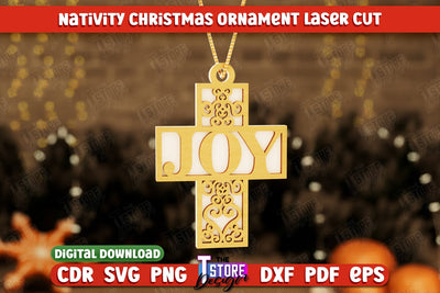 Nativity Christmas Ornament | Christmas Tree Toy | Nativity Scene | Christmas Eve | CNC File SVG The T Store Design 