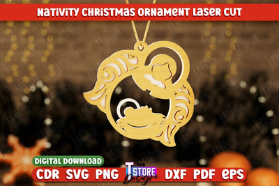 Nativity Christmas Ornament | Christmas Tree Toy | Nativity Scene | Christmas Eve | CNC File SVG The T Store Design 
