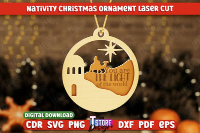 Nativity Christmas Ornament | Christmas Tree Toy | Nativity Scene | Christmas Eve | CNC File SVG The T Store Design 