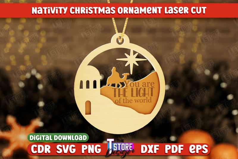 Nativity Christmas Ornament | Christmas Tree Toy | Nativity Scene | Christmas Eve | CNC File SVG The T Store Design 