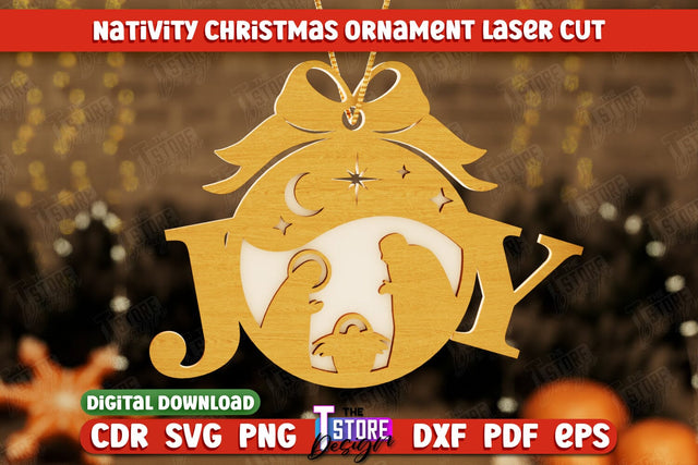Nativity Christmas Ornament | Christmas Tree Toy | Nativity Scene | Christmas Eve | CNC File SVG The T Store Design 