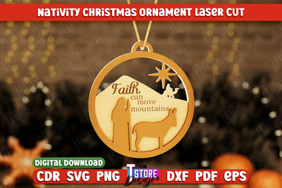 Nativity Christmas Ornament | Christmas Tree Toy | Nativity Scene | Christmas Eve | CNC File SVG The T Store Design 