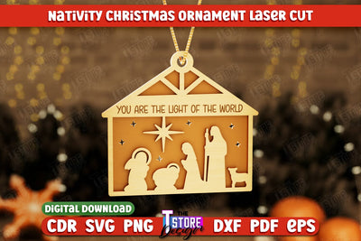 Nativity Christmas Ornament | Christmas Tree Toy | Nativity Scene | Christmas Eve | CNC File SVG The T Store Design 