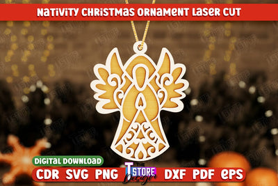 Nativity Christmas Ornament | Christmas Tree Toy | Nativity Scene | Christmas Eve | CNC File SVG The T Store Design 