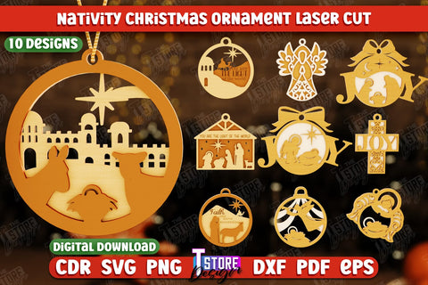 Nativity Christmas Ornaments Bundle | Christmas Tree Toy | Nativity Scene | Christmas Eve | CNC Files SVG The T Store Design 
