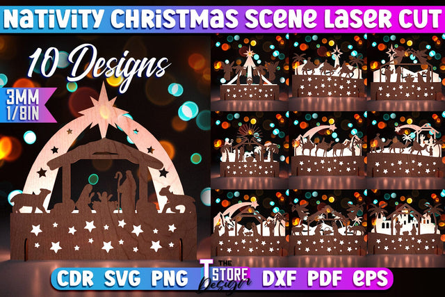 Nativity Christmas Scene Bundle | Christmas Lantern | 3D Shadow Lantern | Christmas Decor | Holiday | Shadow Scene | Christmas Scene Candle Holder | CNC Files SVG The T Store Design 