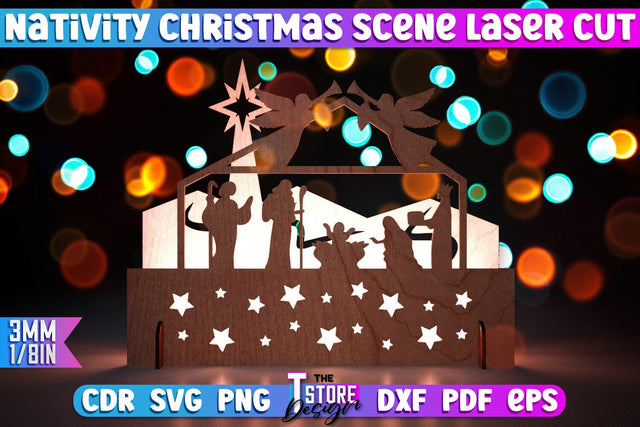 Nativity Christmas Scene | Christmas Lantern | 3D Shadow Lantern | Christmas Decor | Holiday | Shadow Scene | Christmas Scene Candle Holder | CNC File SVG The T Store Design 