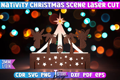 Nativity Christmas Scene | Christmas Lantern | 3D Shadow Lantern | Christmas Decor | Holiday | Shadow Scene | Christmas Scene Candle Holder | CNC File SVG The T Store Design 