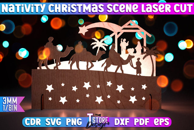 Nativity Christmas Scene | Christmas Lantern | 3D Shadow Lantern | Christmas Decor | Holiday | Shadow Scene | Christmas Scene Candle Holder | CNC File SVG The T Store Design 