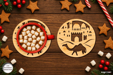 Nativity Coffee Coasters SVG Bundle SVG SvgOcean 