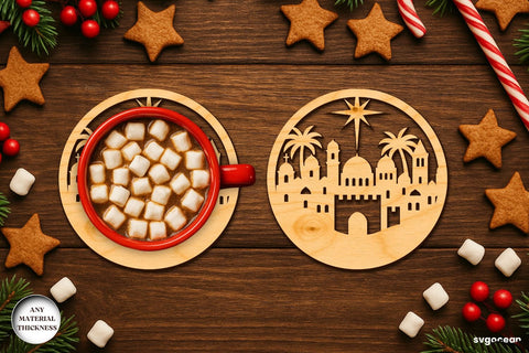 Nativity Coffee Coasters SVG Bundle SVG SvgOcean 
