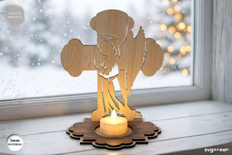 Nativity Cross Candle Holder SVG Bundle SVG SvgOcean 
