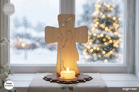 Nativity Cross Candle Holder SVG Bundle SVG SvgOcean 
