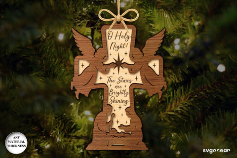 Nativity Cross Ornaments Laser Cut SVG SvgOcean 