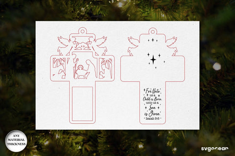 Nativity Cross Ornaments Laser Cut SVG SvgOcean 