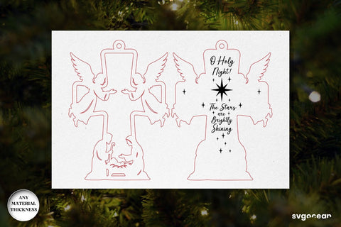 Nativity Cross Ornaments Laser Cut SVG SvgOcean 