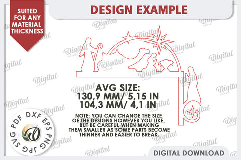Nativity Door Corners Laser Cut Bundle. Nativity Scene SVG SVG Evgenyia Guschina 