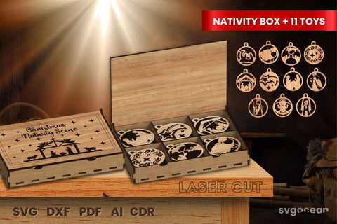 Nativity Gift Box Laser Cut SVG SvgOcean 