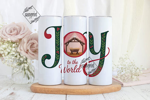 Nativity Joy Christmas Tumbler Wrap Sublimation sassyprint 