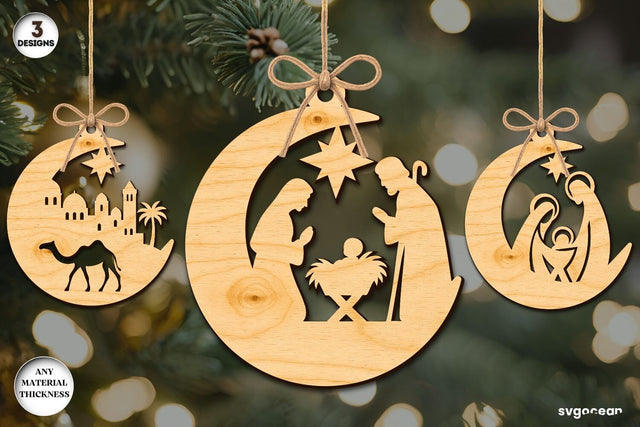 Nativity Moon Ornament Bundle SVG SvgOcean 