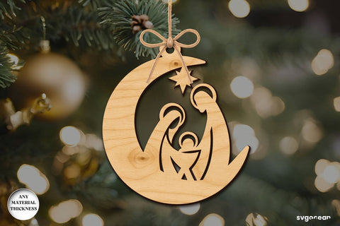 Nativity Moon Ornament Bundle SVG SvgOcean 