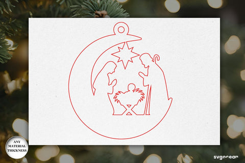 Nativity Moon Ornament Bundle SVG SvgOcean 