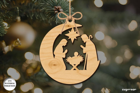 Nativity Moon Ornament Bundle SVG SvgOcean 
