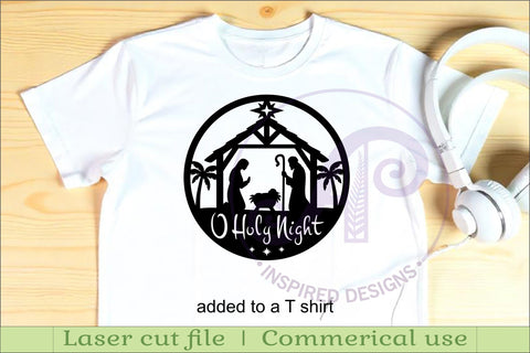Nativity O Holy night Christmas wall sign svg laser cut file SVG APInspireddesigns 