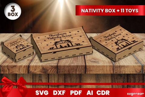 Nativity Ornament Boxes Laser Cut SVG SvgOcean 