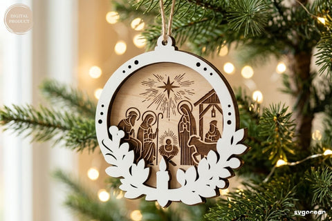 Nativity Ornament Engraving SVG Bundle SVG SvgOcean 