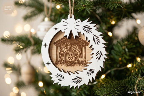 Nativity Ornament Engraving SVG Bundle SVG SvgOcean 