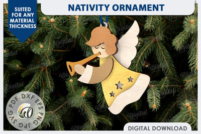 Nativity Ornament Laser Cut Design. Nativity Decor SVG SVG Evgenyia Guschina 