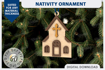 Nativity Ornament Laser Cut Design. Nativity Decor SVG SVG Evgenyia Guschina 